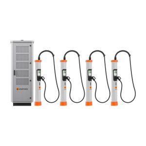 Kempower Power Unit 200 kW su 4 satelitais — greitojo įkrovimo stotelė
